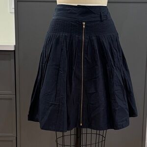 Anthropologie Leifsdottir Navy Pleated Skirt Size 0